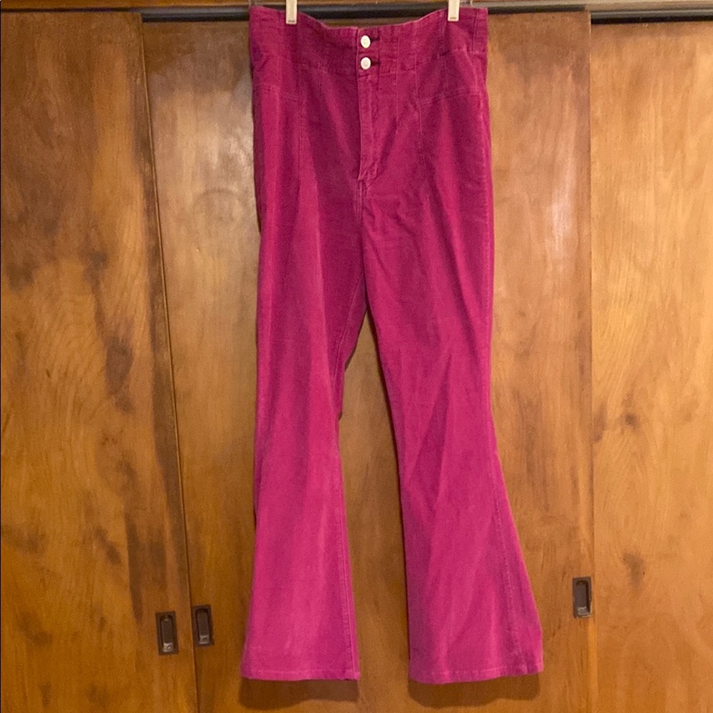We The Free Pink Flare Wide Leg Jeans